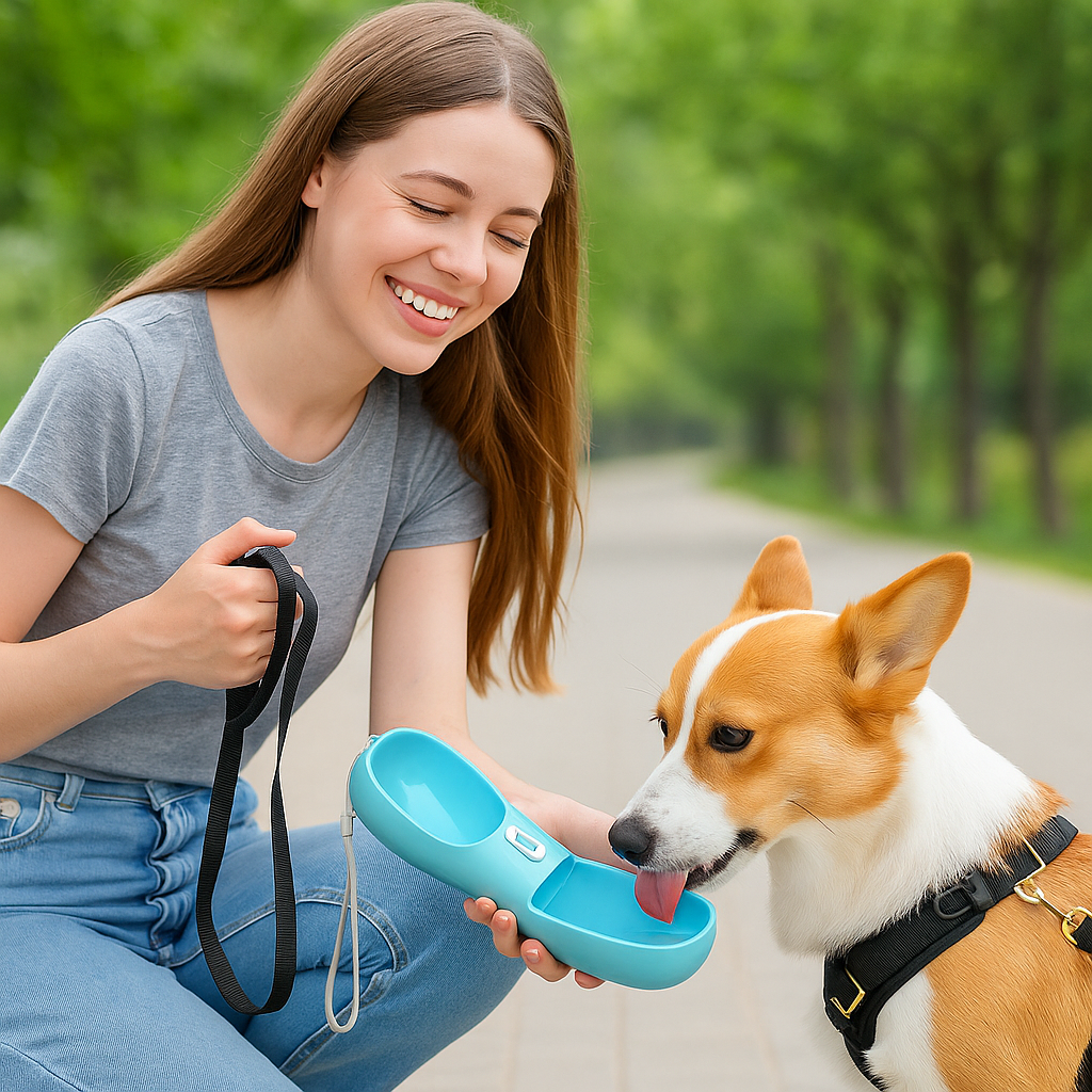 Botella Dispensadora de Agua, Comida o Bolsas para Paseos