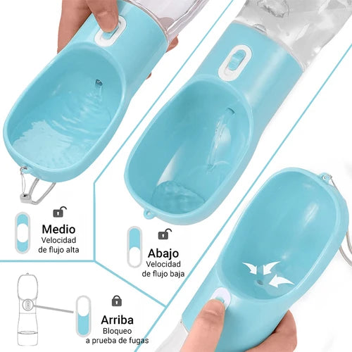 Botella Dispensadora de Agua, Comida o Bolsas para Paseos